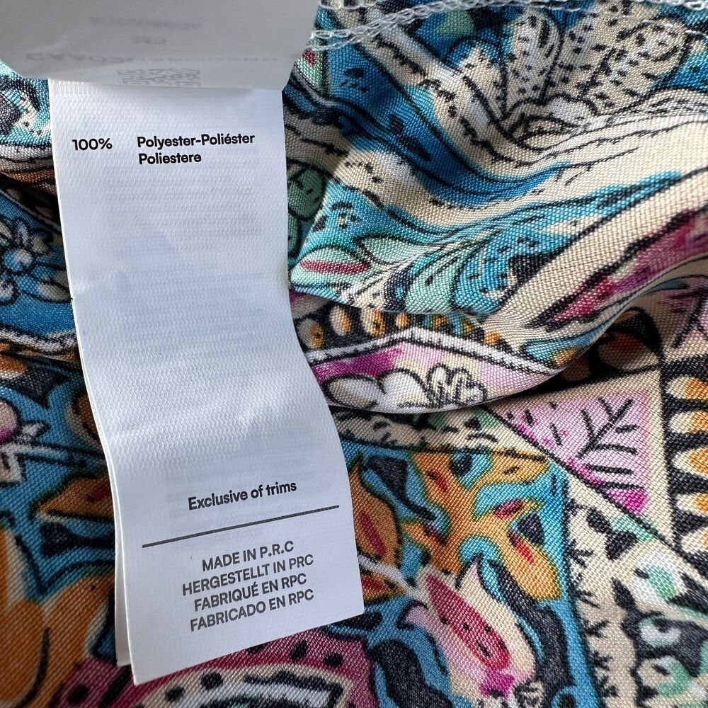NWT Cupshe Multi-color Paisley Smocked Waist Tapered Leg Joggers Pockets M 6-8 - Picture 7 of 12